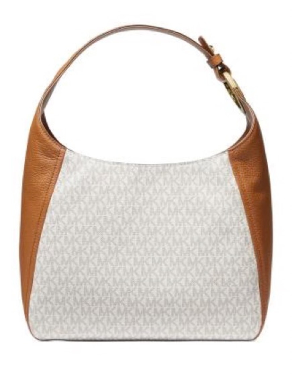 NWOT Michael Kors Cream Signature Hobo with Brown Trim
